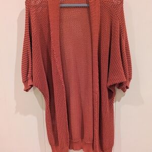 Forever 21 Coral Open-Front Cardigan